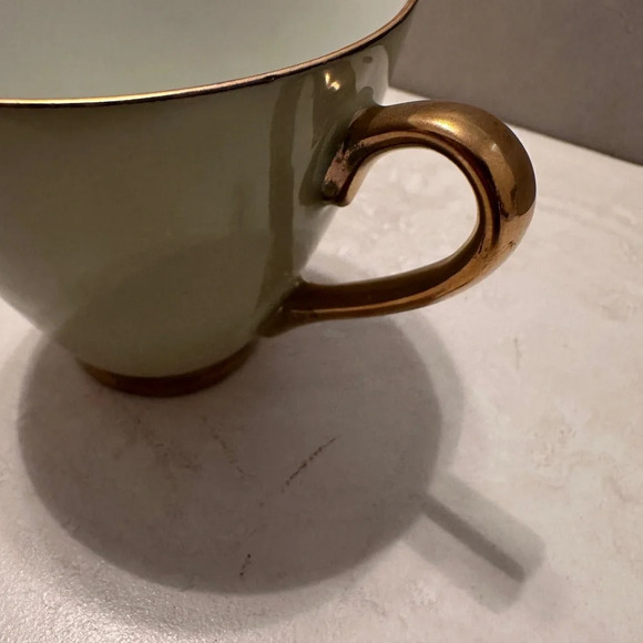 VINTAGE Coffee Tea Set  FRED ROBERTS CO.  Sage Green Cup & Saucer - Picture 7 of 8